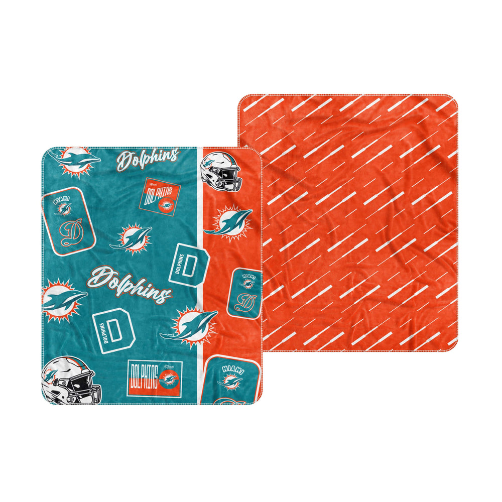 Miami Dolphins Dream Weave Throw 50x60 - Logo Brands - Flyclothing LLC