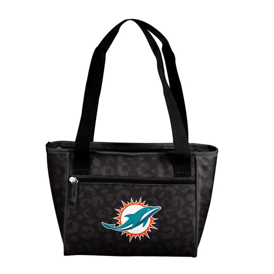 Miami Dolphins Leopard Print 16 Can Cooler Tote - Logo Brands - Flyclothing LLC
