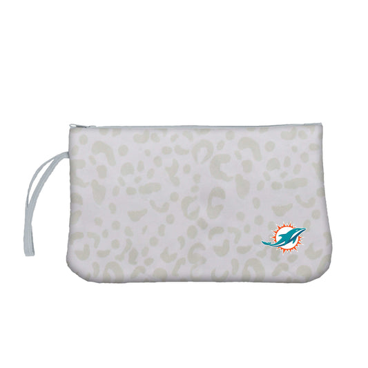 Miami Dolphins Leopard Print Wristlet - Logo Brands - Flyclothing LLC