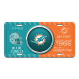 NFL - Miami Dolphins Embossed Metal License Plate - Logo Brands - Flyclothing LLC