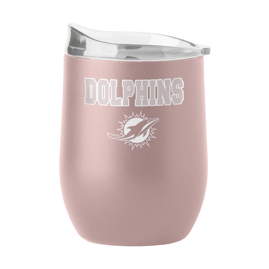 Miami Dolphins 16oz Stencil Powder Coat Curved Beverage - Logo Brands - Flyclothing LLC