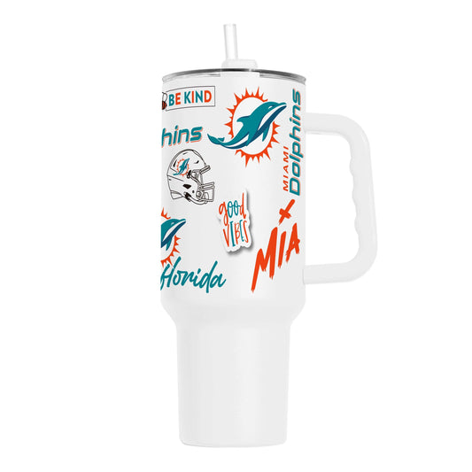 Miami Dolphins 40oz Native Powder Coat Tumbler - Logo Brands - Flyclothing LLC