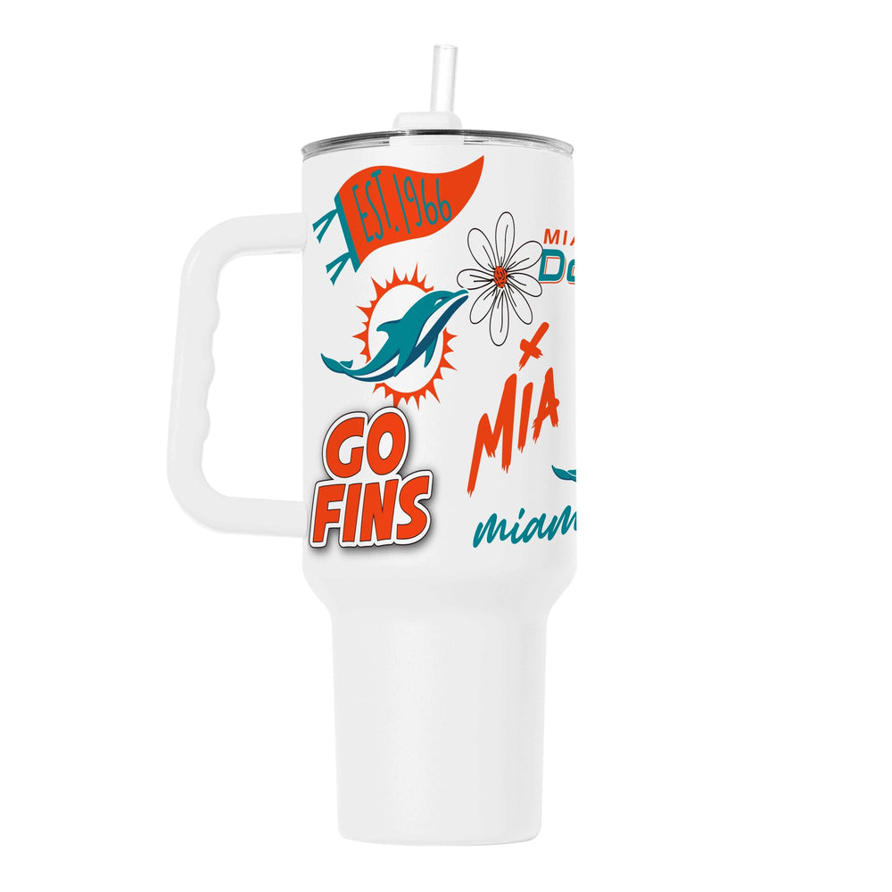 Miami Dolphins 40oz Native Powder Coat Tumbler - Logo Brands - Flyclothing LLC