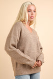 VERY J Seam Detail Drop Shoulder Hooded Sweater - Trendsi
