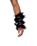 Roma Costume Pair of Black Faux Fur Cuffs - Roma Costume - Flyclothing LLC