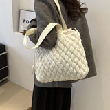 Drawstring Bubble Texture Tote Bag - Trendsi - Flyclothing LLC