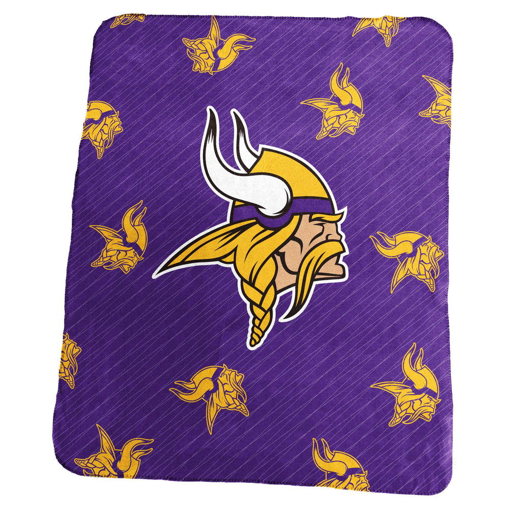 Minnesota Vikings Repeating Classic Fleece Throw - Logo Brands - Flyclothing LLC