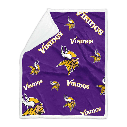 Minnesota Vikings 60x70 Repeating Plush Sherpa Throw