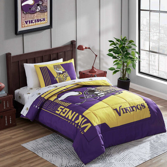 Minnesota Vikings Status Bed In A Bag Twin - Logo Brands - Flyclothing LLC