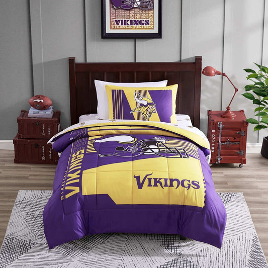 Minnesota Vikings Status Bed In A Bag Twin - Logo Brands - Flyclothing LLC