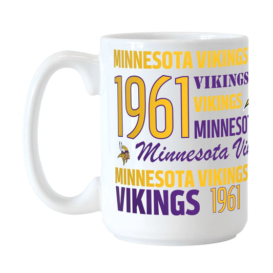 Minnesota Vikings 15oz Spirit Sublimated Mug - Logo Brands - Flyclothing LLC