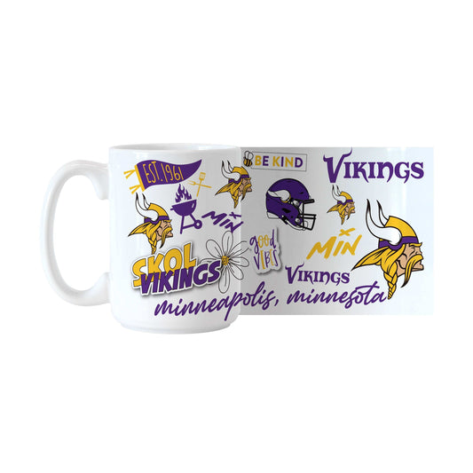 Minnesota Vikings 15oz Native Sublimated Mug - Logo Brands - Flyclothing LLC