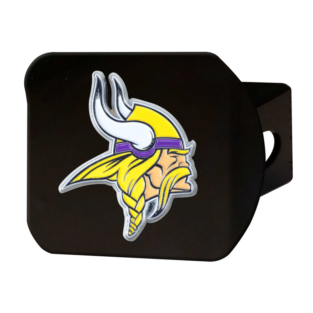 NFL - Minnesota Vikings Color on Black Hitch Cover - Logo Brands - Flyclothing LLC