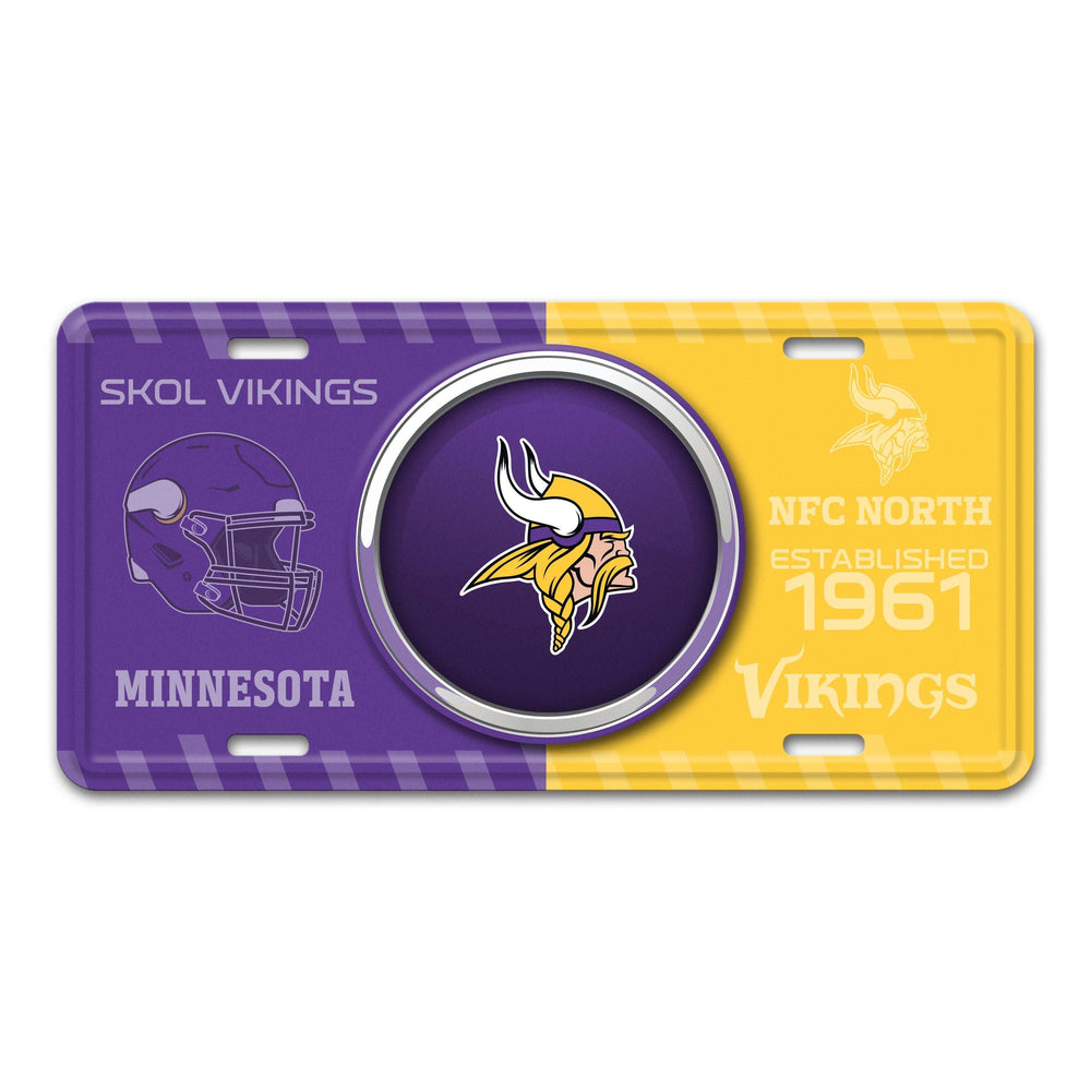 NFL - Minnesota Vikings Embossed Metal License Plate - Logo Brands - Flyclothing LLC