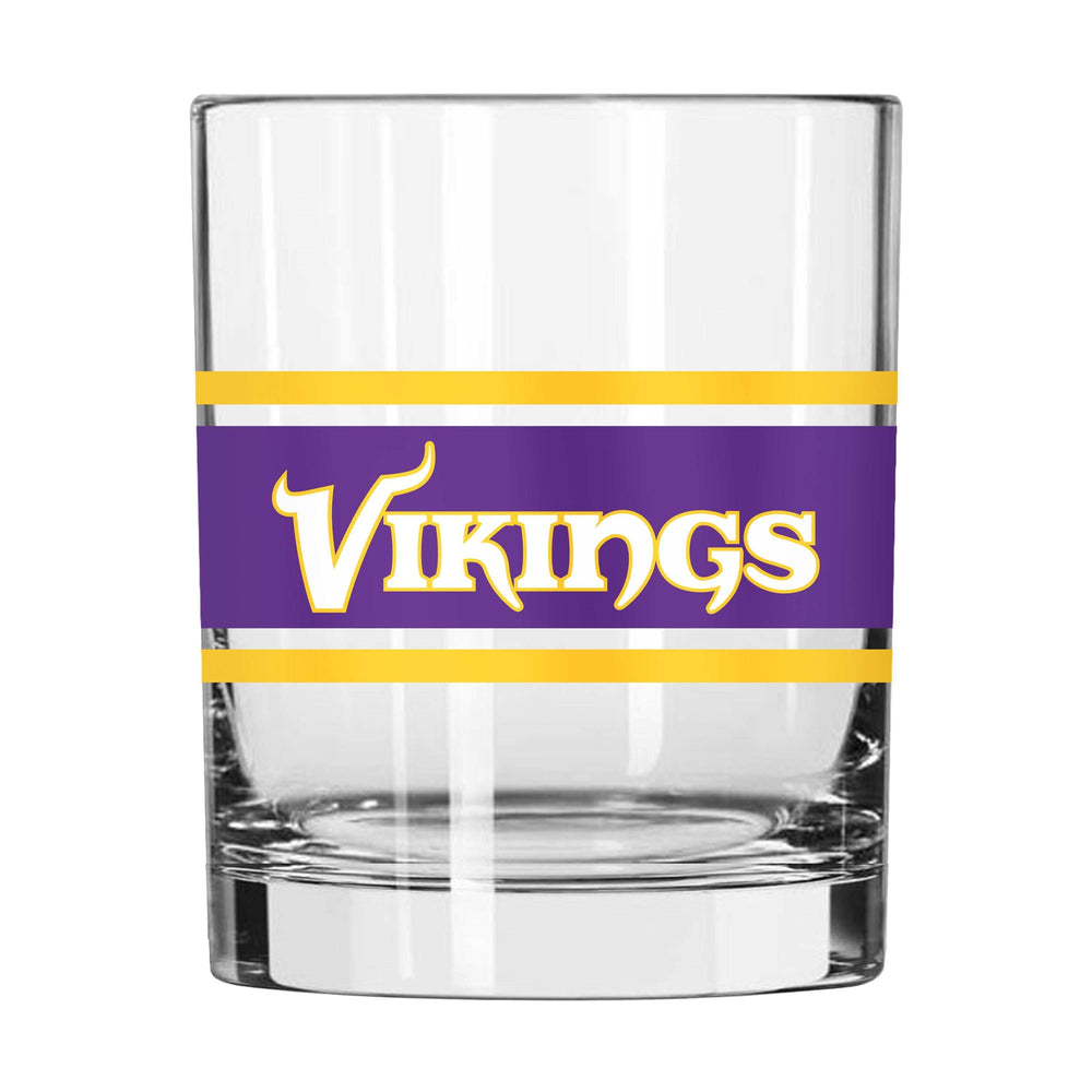Minnesota Vikings 14oz Stripe Rocks Glass - Logo Brands - Flyclothing LLC