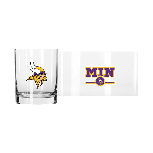 Minnesota Vikings 14oz Letterman Rocks Glass - Logo Brands - Flyclothing LLC