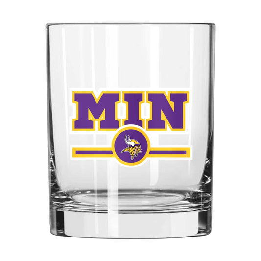 Minnesota Vikings 14oz Letterman Rocks Glass - Logo Brands - Flyclothing LLC