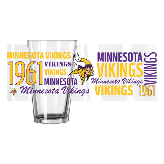 Minnesota Vikings 16oz Spirit Pint Glass - Logo Brands - Flyclothing LLC