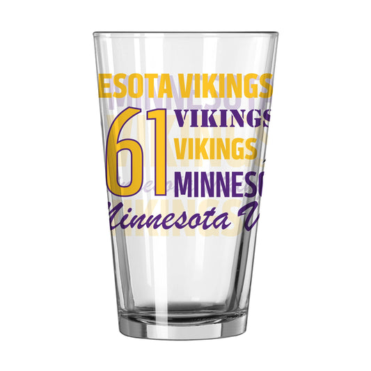 Minnesota Vikings 16oz Spirit Pint Glass - Logo Brands - Flyclothing LLC