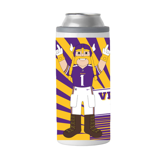 Minnesota Vikings 12oz Mascot Slim Can Coolie - Logo Brands - Flyclothing LLC