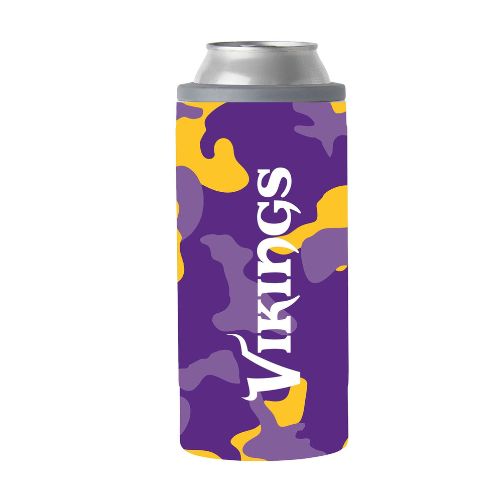 Minnesota Vikings Camo Swagger 12oz Slim Can Coolie - Logo Brands - Flyclothing LLC