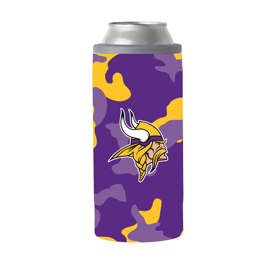 Minnesota Vikings Camo Swagger 12oz Slim Can Coolie - Logo Brands - Flyclothing LLC