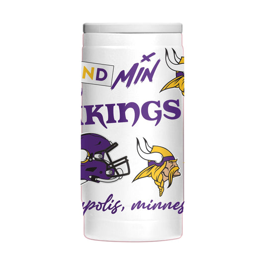 Minnesota Vikings 12oz Native Powdercoat SlimCan Coolie - Logo Brands - Flyclothing LLC
