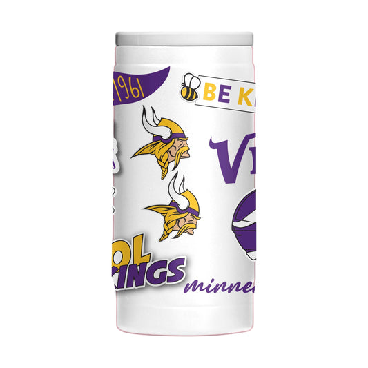 Minnesota Vikings 12oz Native Powdercoat SlimCan Coolie - Logo Brands - Flyclothing LLC
