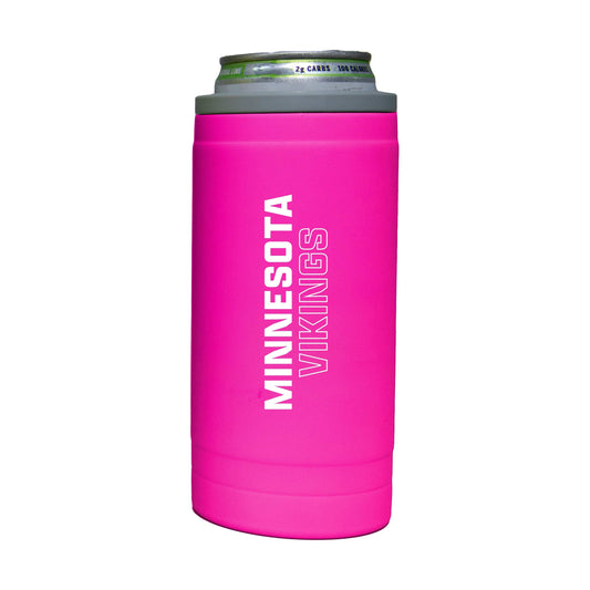 Minnesota Vikings 12oz Electric Stacked Soft Touch Slim Coolie - Logo Brands - Flyclothing LLC