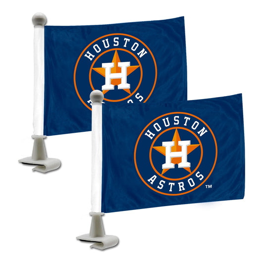 Houston Astros Ambassador Car Flags - 2 Pack Mini Auto Flags, 4in X 6in - Houston Astros