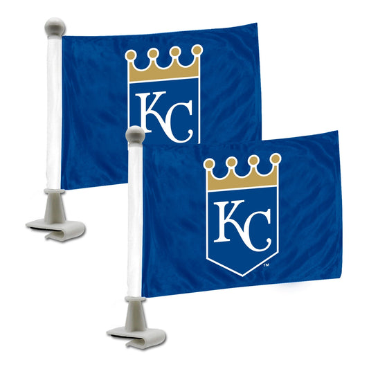 Kansas City Royals Ambassador Car Flags - 2 Pack Mini Auto Flags, 4in X 6in - Kansas City Royals