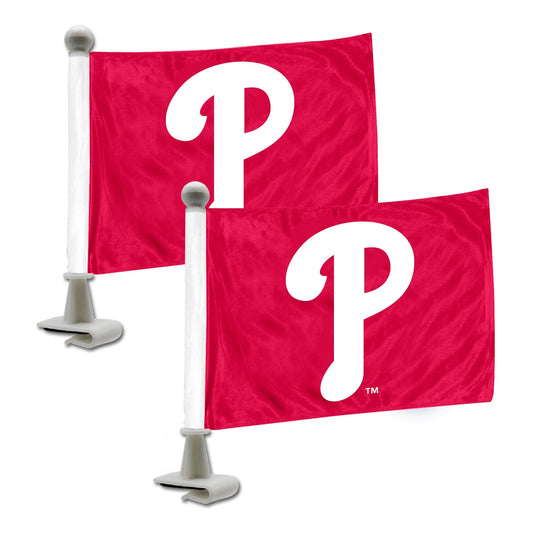 Philadelphia Phillies Ambassador Car Flags - 2 Pack Mini Auto Flags, 4in X 6in - Philadelphia Phillies