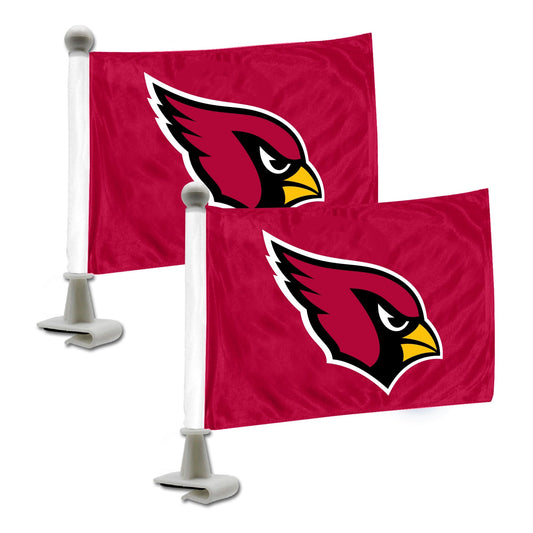 Arizona Cardinals Ambassador Car Flags - 2 Pack Mini Auto Flags, 4in X 6in - Arizona Cardinals
