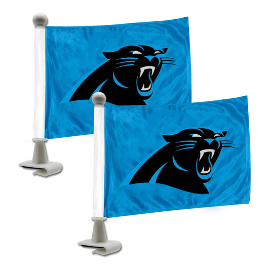 Carolina Panthers Ambassador Car Flags - 2 Pack Mini Auto Flags, 4in X 6in - Carolina Panthers