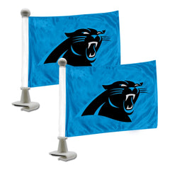 Carolina Panthers Ambassador Car Flags - 2 Pack Mini Auto Flags, 4in X 6in - Carolina Panthers