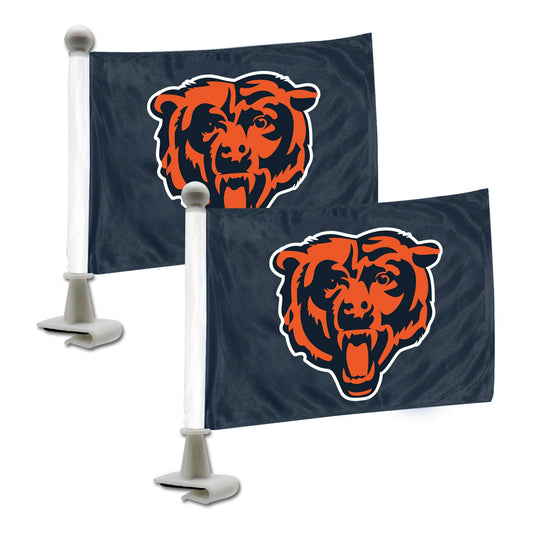 Chicago Bears Ambassador Car Flags - 2 Pack Mini Auto Flags, 4in X 6in - Chicago Bears