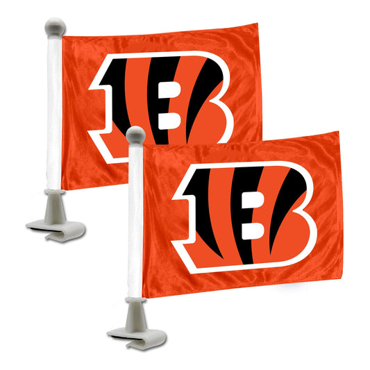 Cincinnati Bengals Ambassador Car Flags - 2 Pack Mini Auto Flags, 4in X 6in - Cincinnati Bengals