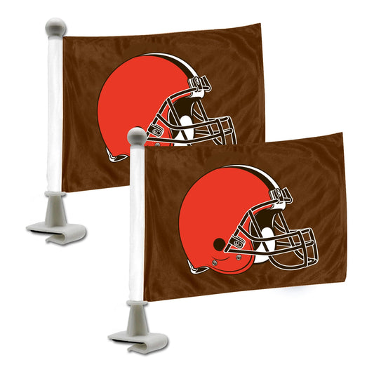 Cleveland Browns Ambassador Car Flags - 2 Pack Mini Auto Flags, 4in X 6in - Cleveland Browns