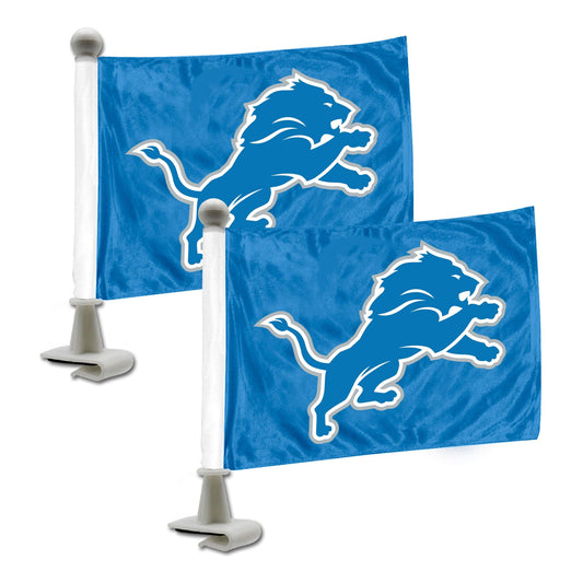 Detroit Lions Ambassador Car Flags - 2 Pack Mini Auto Flags, 4in X 6in - Detroit Lions