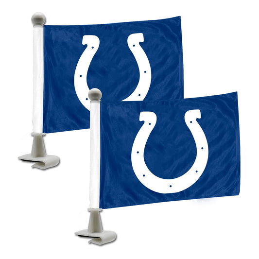 Indianapolis Colts Ambassador Car Flags - 2 Pack Mini Auto Flags, 4in X 6in - Indianapolis Colts