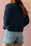 Star Round Neck Long Sleeve Sweater - Trendsi - Flyclothing LLC