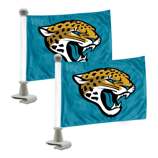 Jacksonville Jaguars Ambassador Car Flags - 2 Pack Mini Auto Flags, 4in X 6in - Jacksonville Jaguars