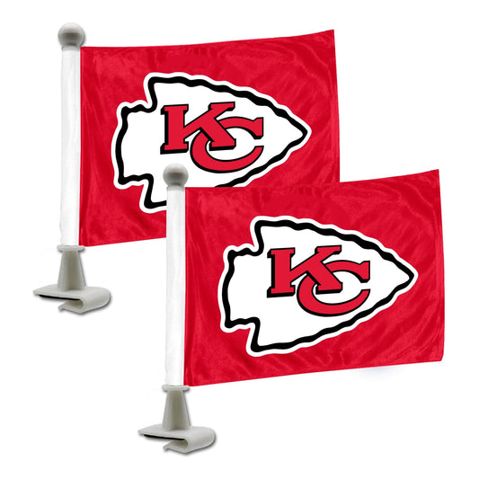 Kansas City Chiefs Ambassador Car Flags - 2 Pack Mini Auto Flags, 4in X 6in - Kansas City Chiefs