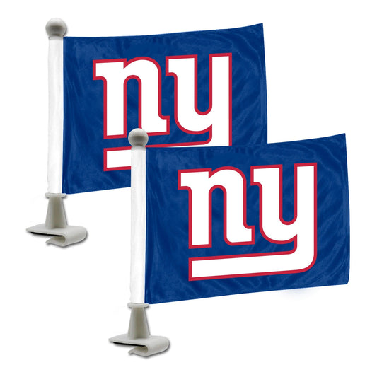 New York Giants Ambassador Car Flags - 2 Pack Mini Auto Flags, 4in X 6in - New York Giants