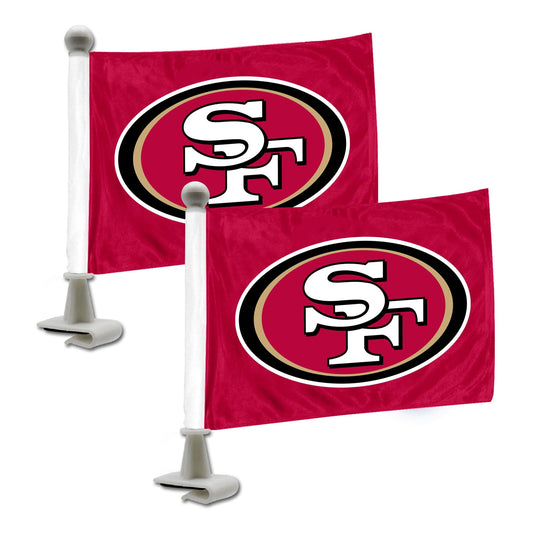 San Francisco 49ers Ambassador Car Flags - 2 Pack Mini Auto Flags, 4in X 6in - San Francisco 49ers