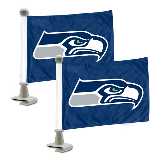 Seattle Seahawks Ambassador Car Flags - 2 Pack Mini Auto Flags, 4in X 6in - Seattle Seahawks