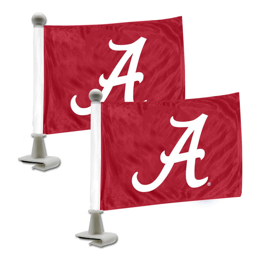 Alabama Crimson Tide Ambassador Car Flags - 2 Pack Mini Auto Flags, 4in X 6in - Alabama