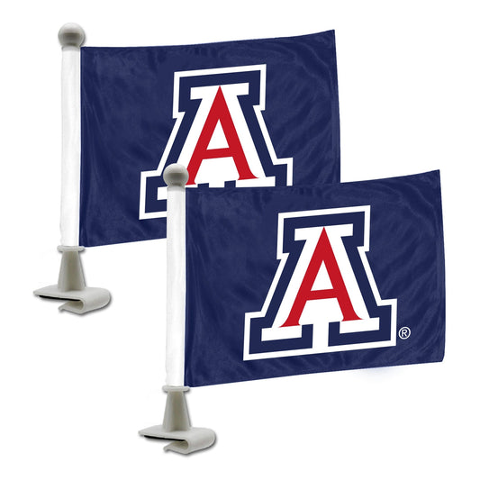 Arizona Wildcats Ambassador Car Flags - 2 Pack Mini Auto Flags, 4in X 6in - Arizona