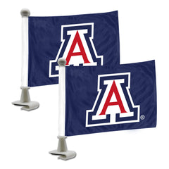 Arizona Wildcats Ambassador Car Flags - 2 Pack Mini Auto Flags, 4in X 6in - Arizona