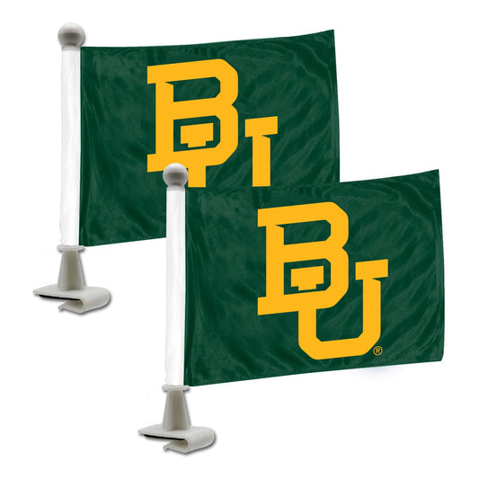 Baylor Bears Ambassador Car Flags - 2 Pack Mini Auto Flags, 4in X 6in - Baylor